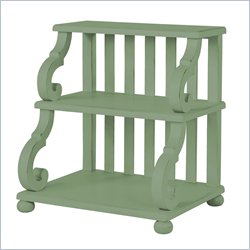 Lexington Long Cove Riverhead 2 Shelf Slat Back Step Table with Moss Green Wood