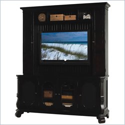 Lexington Long Cove Bar Harbor 11 TV Entertainment Hutch with Midnight Brown Wood Finish