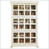 Lexington Long Cove 5 Shelf Bayville Barrister Bookcase with 6 Sliding Glass Doors in Shell White Finish