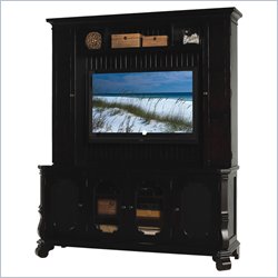 Lexington Long Cove Bar Harbor 4 Door TV Entertainment Console with Midnight Brown Wood Finish