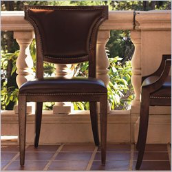 Lexington Barclay Square Hyde Park Leather Dining Side Chair in Distressed Cherry Finish