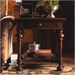 Lexington Barclay Square Leighton End Table in Distressed Brownstone