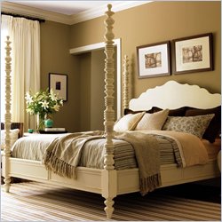 Lexington Long Cove Newport Wood Poster Bed 5 Piece Bedroom Set in Shell White