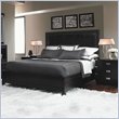 Lexington Black Ice Graphite Wood Panel Bed 3 Piece Bedroom Set in Carbon Black