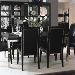 Lexington Black Ice Platinum Rectangular Formal Dining Table in Carbon Black Finish
