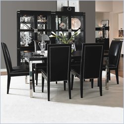 Lexington Black Ice Platinum Dining Table 7 Piece Dining Set in Carbon Black