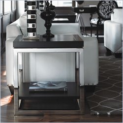 Lexington Black Ice Tungsten End Table in Carbon Black