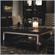 ADD TO YOUR SET: Lexington Black Ice Slate Wood Top Square Coffee Table in Carbon Black