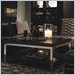 Lexington Black Ice Slate Wood Top Square Coffee Table in Carbon Black