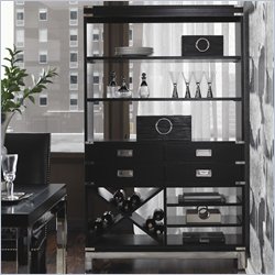 Lexington Black Ice Mercury Double Etagere in Carbon Black