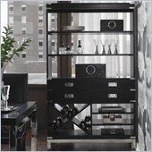Lexington Black Ice Mercury Double Etagere in Carbon Black