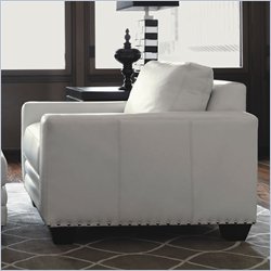 Lexington Black Ice Sapphire Leather Chair in White