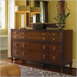Lexington St.Tropez Villa Triple Dresser in Rich Walnut Brown