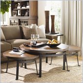 Lexington 11 South Tribeca Nesting Cocktail Table in Chestnut Brown