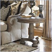 Lexington La Tourelle Breton Pedestal Lamp Table in Aged Mocha Brown