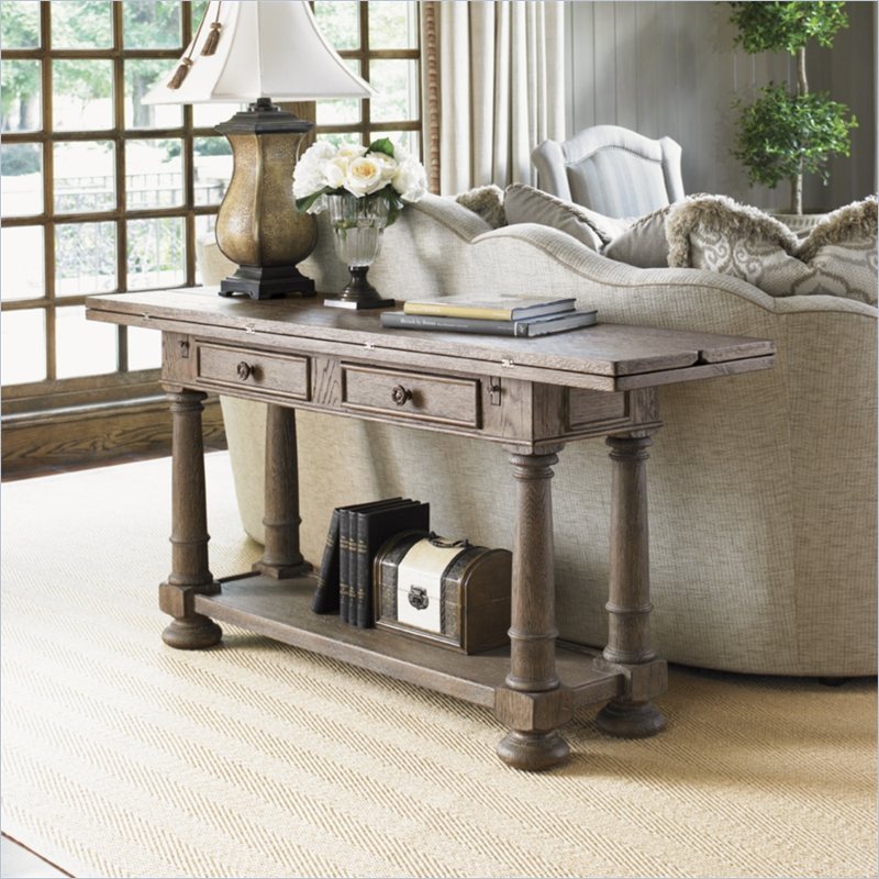 Lexington La Tourelle Concorde Console in Aged Mocha Brown