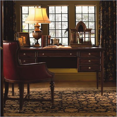 Lexington Barclay Square Hatfield Wood Writing Desk in Distressed Cherry