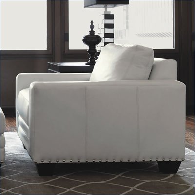 Lexington Black Ice Sapphire Leather Chair in White