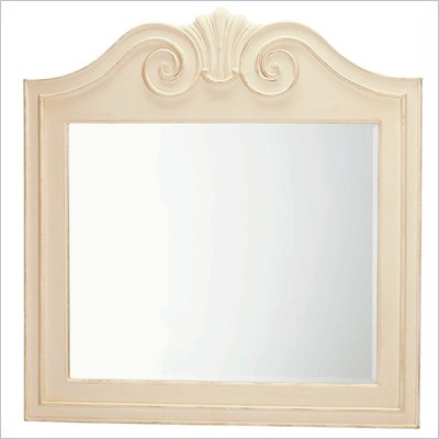 Lexington Long Cove Spinnaker Square Scroll Wall Mirror with Shell White Wood Fi