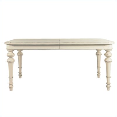 Lexington Long Cove Bridgeport Extendable Rectangular Dining Table in Shell White Wood Finish