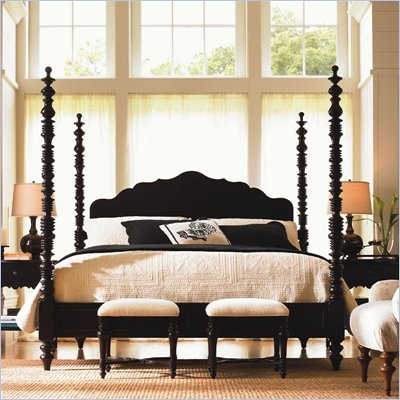Lexington Long Cove Newport Wood Poster Bed 3 Piece Bedroom Set in Midnight Brown