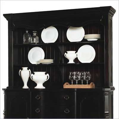 Lexington Long Cove Sag Harbor Lighted 2 Shelf Buffet Hutch with Midnight Brown Wood Finish