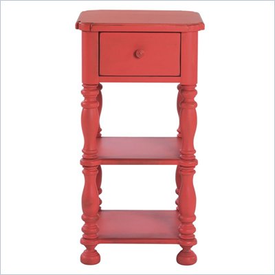 Lexington Long Cove Hidden Lake 1 Drawer 2 Shelf Accent End Table in Coral Pink Finish