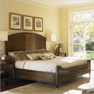 Lexington St.Tropez Palais Panel Bed in Rich Walnut Brown