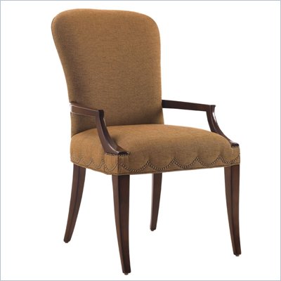 Lexington St.Tropez Chateau Upholstered Arm Chair in Rich Walnut Brown