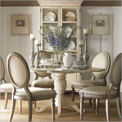 Lexington Twilight Bay Barrett Dining Table in Antique Linen