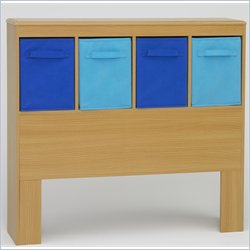 4D Concepts Boy's Storage Bookcase Headboard in Beech Finish