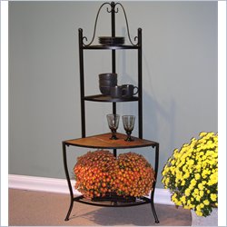 4D Concepts Outdoor Corner Baker's Rack With Slate Top