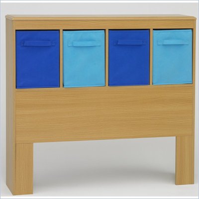 4D Concepts Boy's Storage Bookcase Headboard in Beech Finish