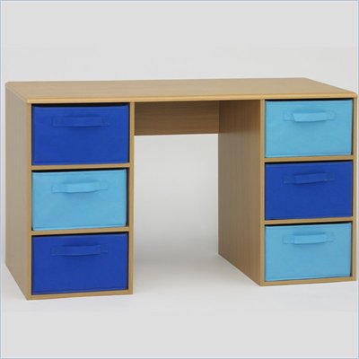4D Concepts Boy's Wood Student Desk in Blue and Beech