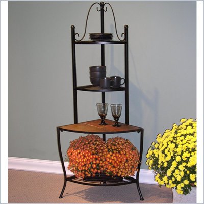 4D Concepts Outdoor Corner Baker's Rack With Slate Top