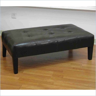 4D Concepts Large Faux Leather Rectangular Bench Ottoman