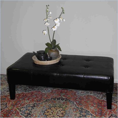 4D Concepts Large Faux Leather Rectangular Coffee Table