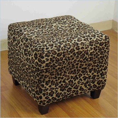 4D Concepts Cube Ottoman in Leopard