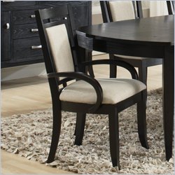 Somerton Boulevard Upholstered Dining Arm Chair in Soft Black Finish
