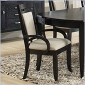 Somerton Boulevard Upholstered Dining Arm Chair in Soft Black Finish