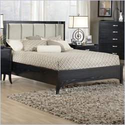 Somerton Boulevard Upholstered Panel Bed in Black Finish