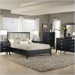 Somerton Boulevard Upholstered Black Panel Bed 4 Piece Bedroom Set