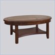 ADD TO YOUR SET: Somerton Oval Rhythm Wood Top Cocktail Table in Burnished Rum