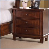 Somerton Runway 3 Drawer Night Stand in Warm Brown
