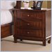 Somerton Runway 3 Drawer Night Stand in Warm Brown