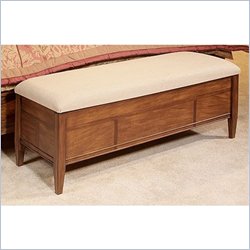 Somerton Runway Contemporary Blanket Storage Bench in Warm Brown