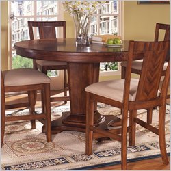 Somerton Runway Contemporary Gathering Bar Table in Warm Brown