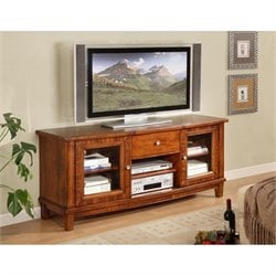 Somerton Runway Contemporary TV Console in Warm Brown