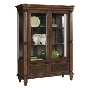 Somerton Excursions Coastal Curio Cabinet in Honey Brown