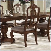 Somerton Melbourne Traditional Fabric Dining Side Chair in Warm Brown Finish